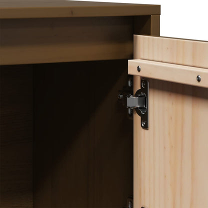 Highboard Honigbraun 74x35x117 cm Massivholz Kiefer