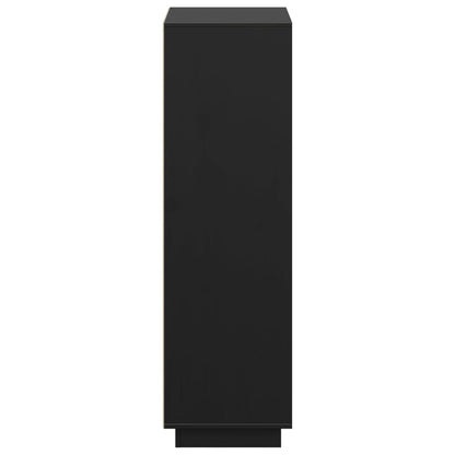 Highboard Schwarz 74x35x117 cm Massivholz Kiefer