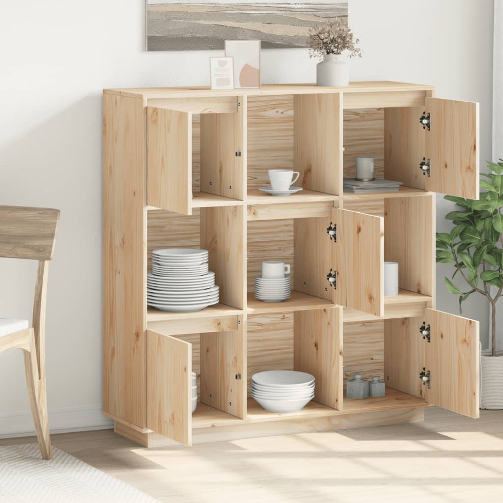 Highboard 110,5x35x117 cm Massivholz Kiefer