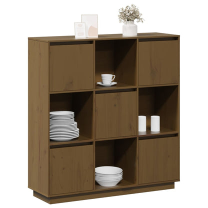 Highboard Honigbraun 110,5x35x117 cm Massivholz Kiefer