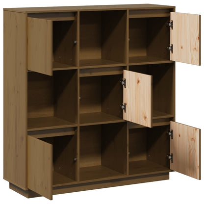 Highboard Honigbraun 110,5x35x117 cm Massivholz Kiefer