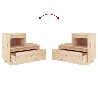 Nachttische 2 Stk. 60x34x51 cm Massivholz Kiefer