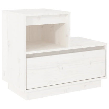 Sengeborde 2 stk Hvid 60x34x51 cm massiv fyrretræ