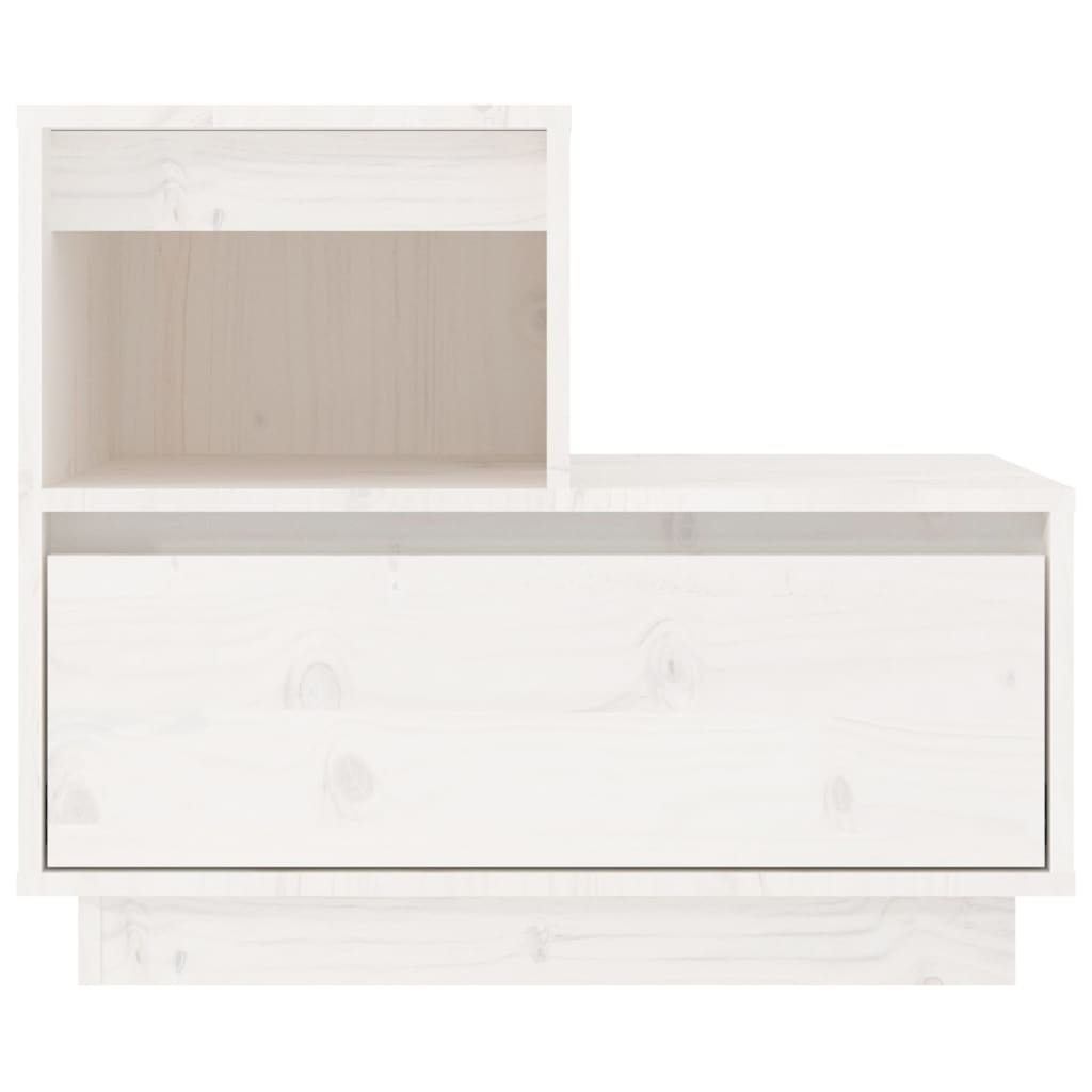 Sengeborde 2 stk Hvid 60x34x51 cm massiv fyrretræ