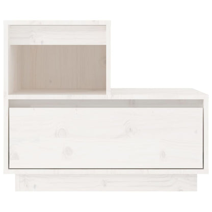 Sengeborde 2 stk Hvid 60x34x51 cm massiv fyrretræ