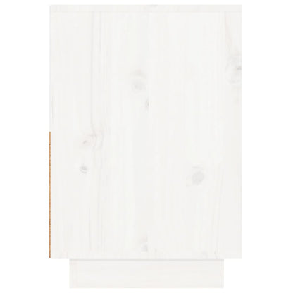 Sengeborde 2 stk Hvid 60x34x51 cm massiv fyrretræ