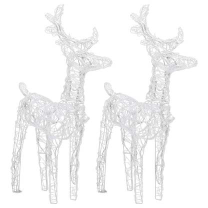 LED-Rentiere 2 Stk. Kaltweiß 80 LEDs Acryl
