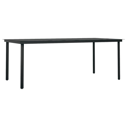 Garten-Esstisch Schwarz 200x100x74 cm Stahl und Glas