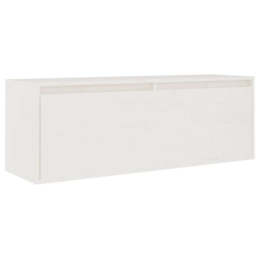 3-teiliges TV-Schrank-Set Weißes Massivholz Kiefer