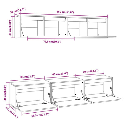 5-teiliges TV-Schrank-Set Massivholz Kiefer