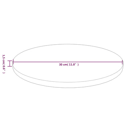 Runde Tischplatte Hellbraun Ø30x1,5 cm Behandeltes Eichenholz