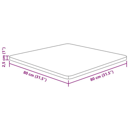 Tischplatte Quadratisch Hellbraun 80x80x2,5cm Behandelte Eiche