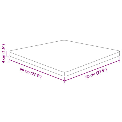 Tischplatte Quadratisch Hellbraun 60x60x4cm Behandelte Eiche