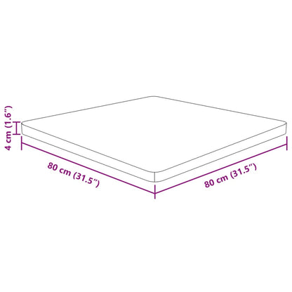 Tischplatte Quadratisch Dunkelbraun 80x80x4cm Behandelte Eiche
