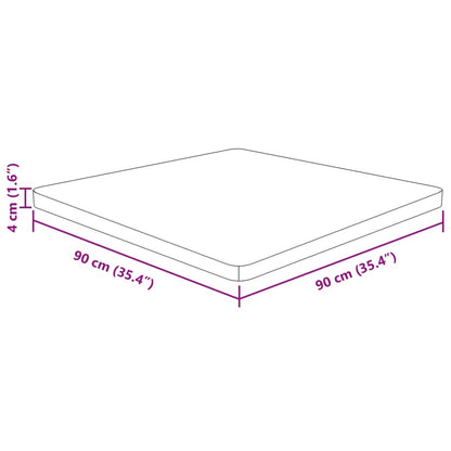 Tischplatte Quadratisch Dunkelbraun 90x90x4cm Behandelte Eiche