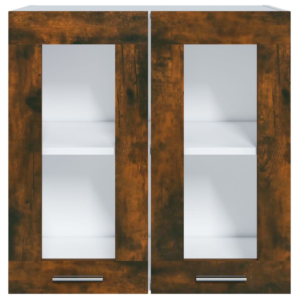 Hängeschrank Lyon Glas Räuchereiche 60x31x60 cm Holzwerkstoff