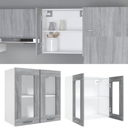 Hängeschrank Lyon Glas Grau Sonoma 60x31x60 cm Holzwerkstoff