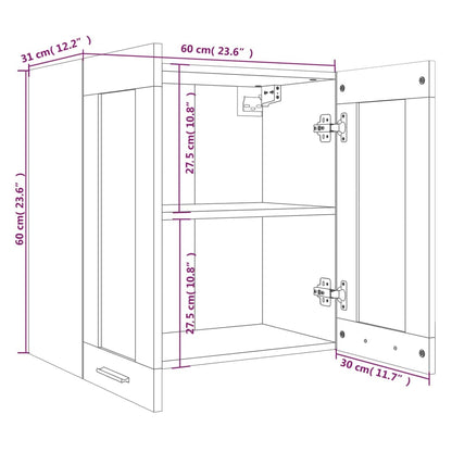 Hängeschrank Lyon Glas Grau Sonoma 60x31x60 cm Holzwerkstoff