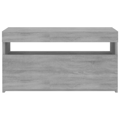TV-Schrank mit LED-Leuchten Grau Sonoma 75x35x40 cm