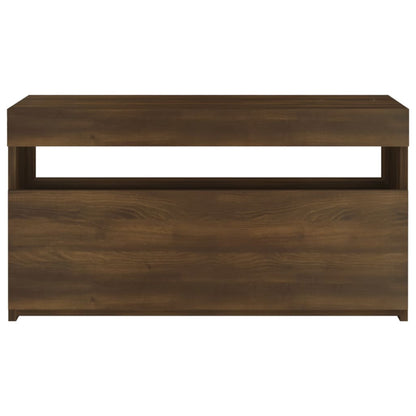 TV-Schrank mit LED-Leuchten Braun Eichen-Optik 75x35x40 cm