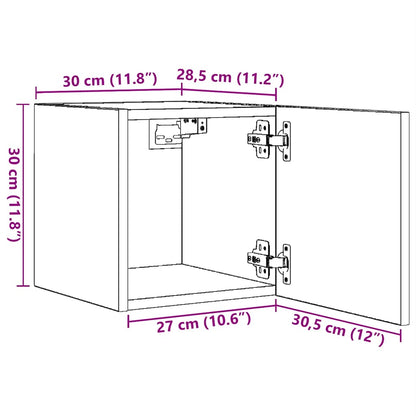 TV-Wandschränke 4 Stk. Grau Sonoma 30,5x30x30 cm