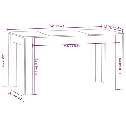 Esstisch Grau Sonoma 140x74,5x76 cm Holzwerkstoff