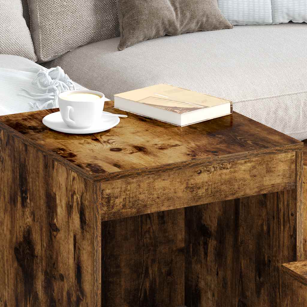 Satztische 3 Stk. Räuchereiche Holzwerkstoff