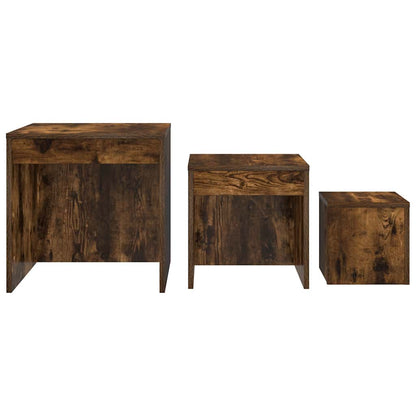 Satztische 3 Stk. Räuchereiche Holzwerkstoff