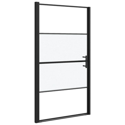 Duschtür 100x178 cm Halbmatt Hartglas Schwarz