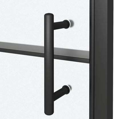 Duschtür 100x178 cm Halbmatt Hartglas Schwarz
