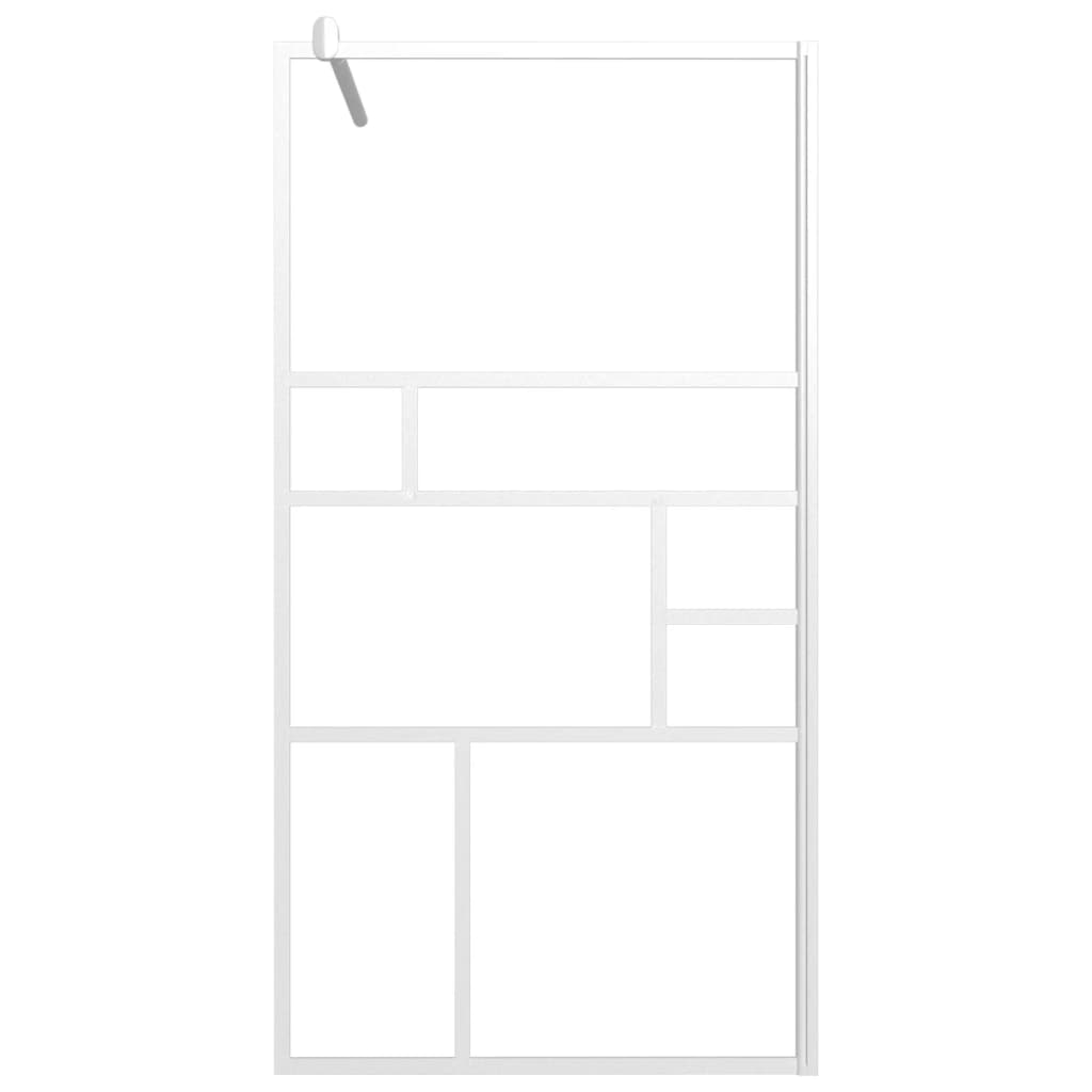 Duschwand für Walk-In Dusche 115x195 cm ESG-Glas Weiß