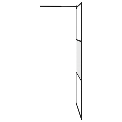 Duschwand für Walk-In Dusche 115x195 cm ESG Mattiert Schwarz