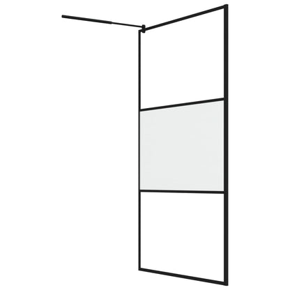 Duschwand für Walk-In Dusche 115x195 cm ESG Mattiert Schwarz