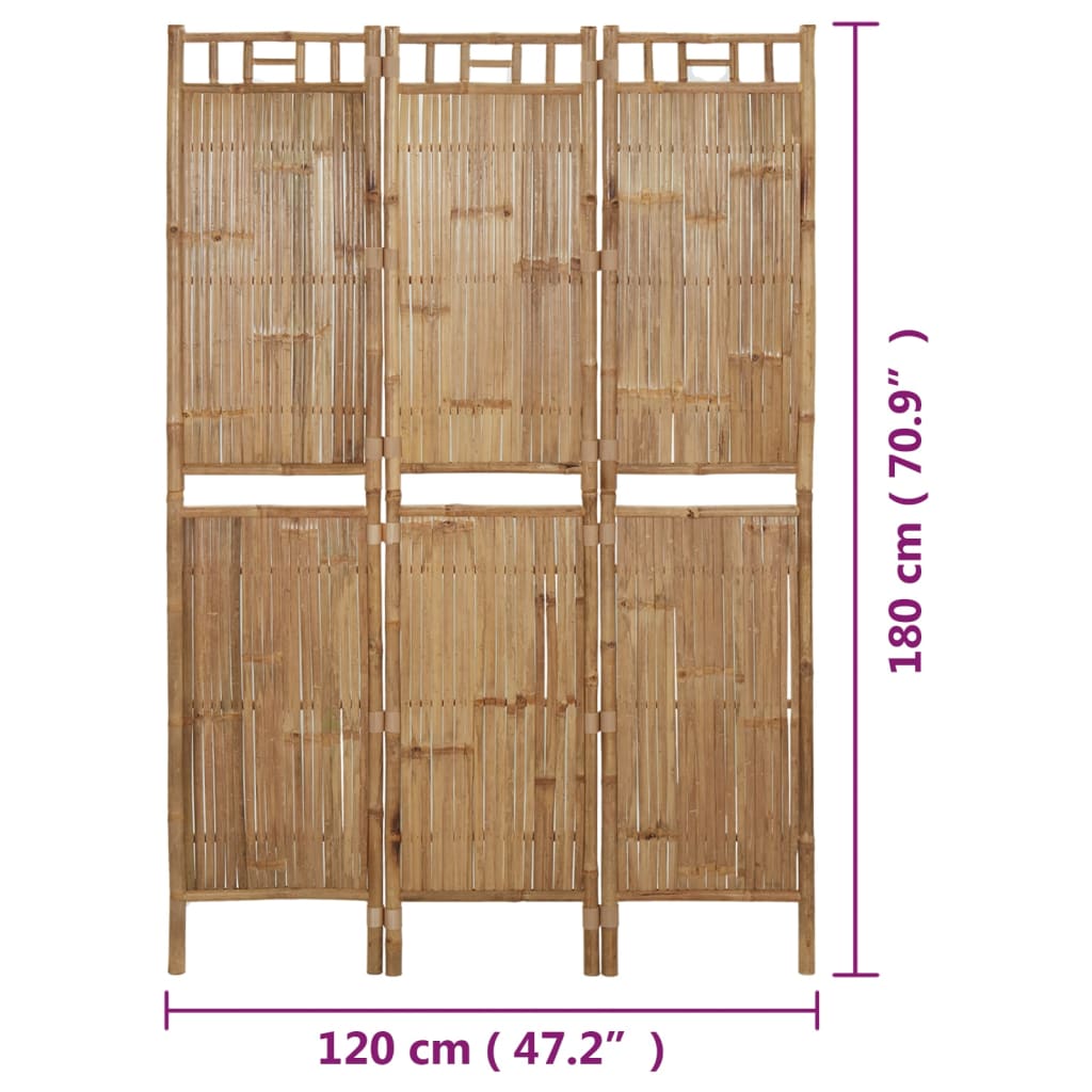 3-delt Rumdeler Bambus 120x180 cm