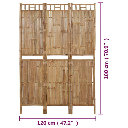 3-delt Rumdeler Bambus 120x180 cm