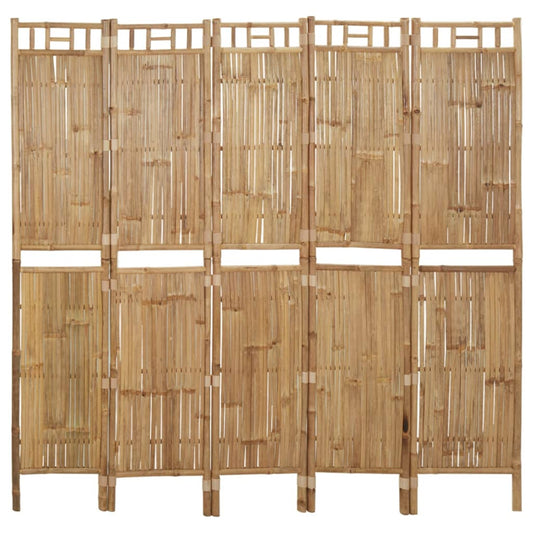 5-delt sæt Rumdeler Bambus 200x180 cm