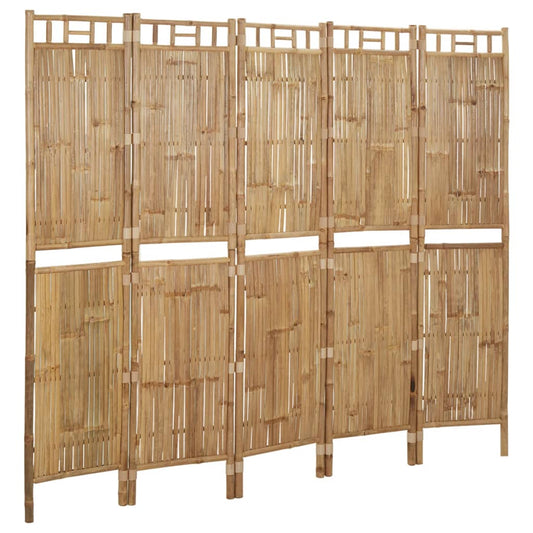 5-delt sæt Rumdeler Bambus 200x180 cm