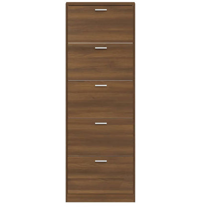 Schuhschrank Braun Eichen-Optik 59x17x169 cm Holzwerkstoff