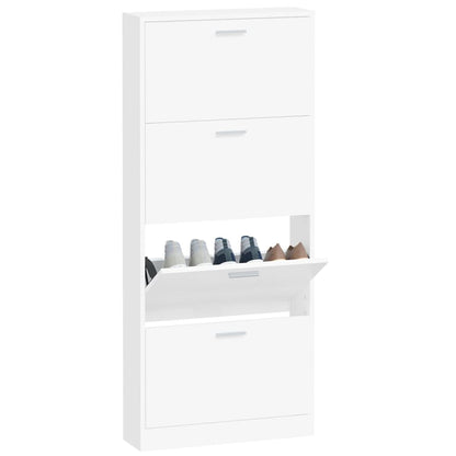 Schuhschrank Weiß 59x17x150 cm Holzwerkstoff