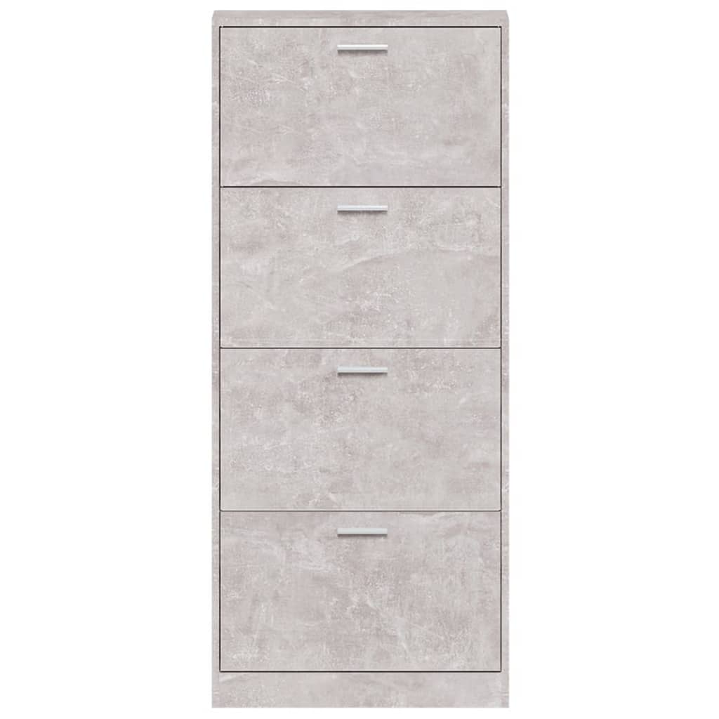 Schuhschrank Betongrau 59x17x150 cm Holzwerkstoff