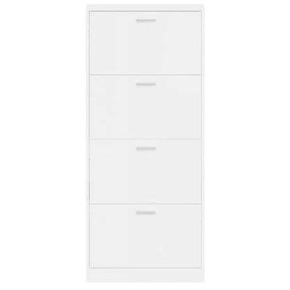 Schuhschrank Hochglanz-Weiß 59x17x150 cm Holzwerkstoff