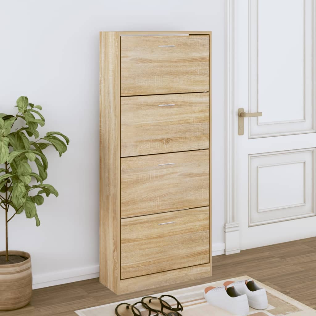 Schuhschrank Sonoma-Eiche 63x24x147 cm Holzwerkstoff