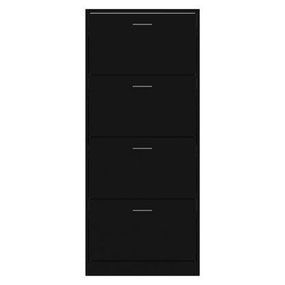 Schuhschrank Schwarz 63x24x147 cm Holzwerkstoff