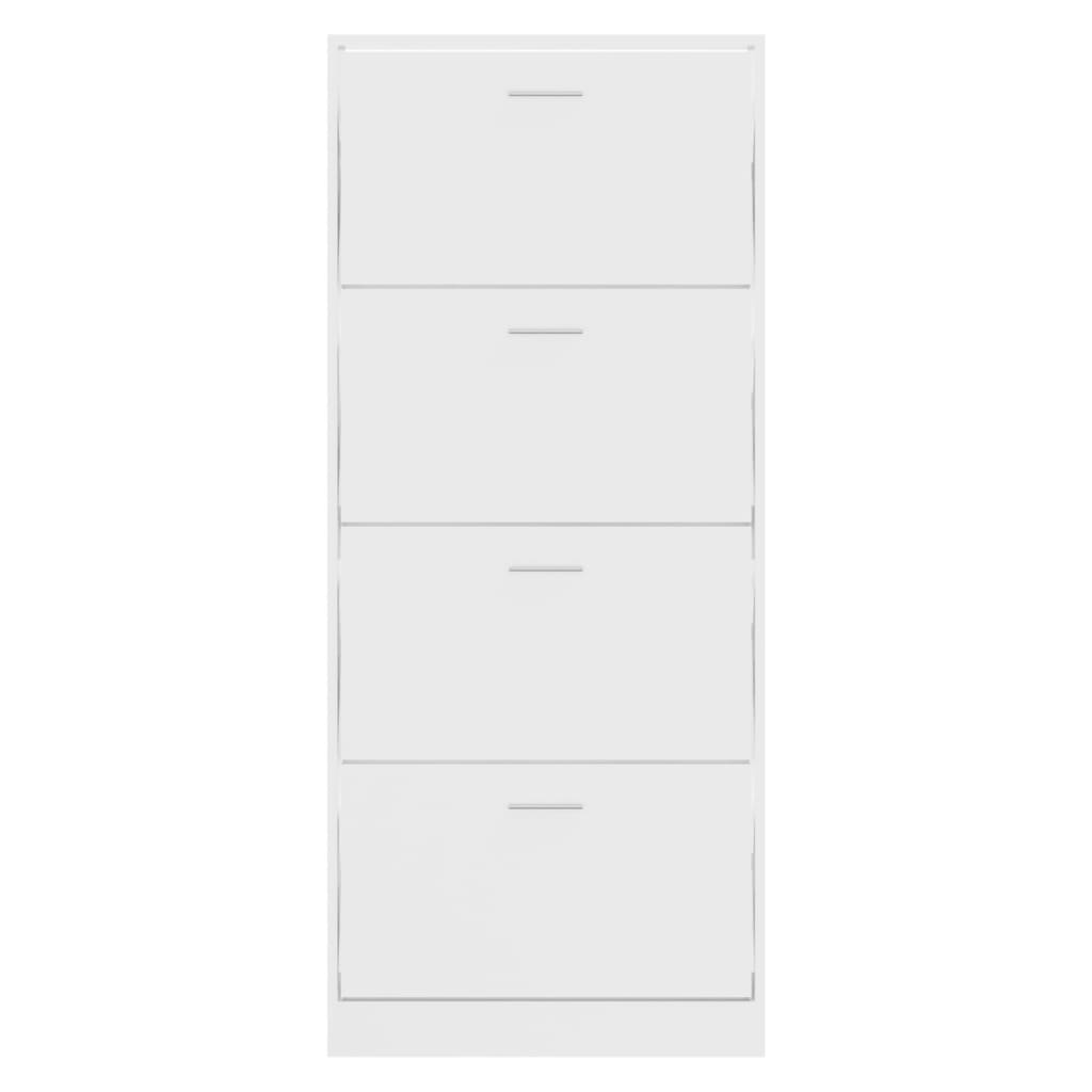 Schuhschrank Hochglanz-Weiß 63x24x147 cm Holzwerkstoff