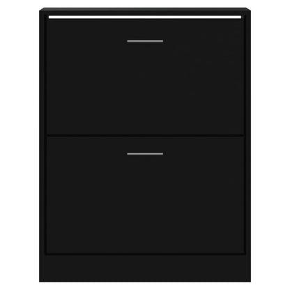Schuhschrank Schwarz 63x24x81 cm Holzwerkstoff