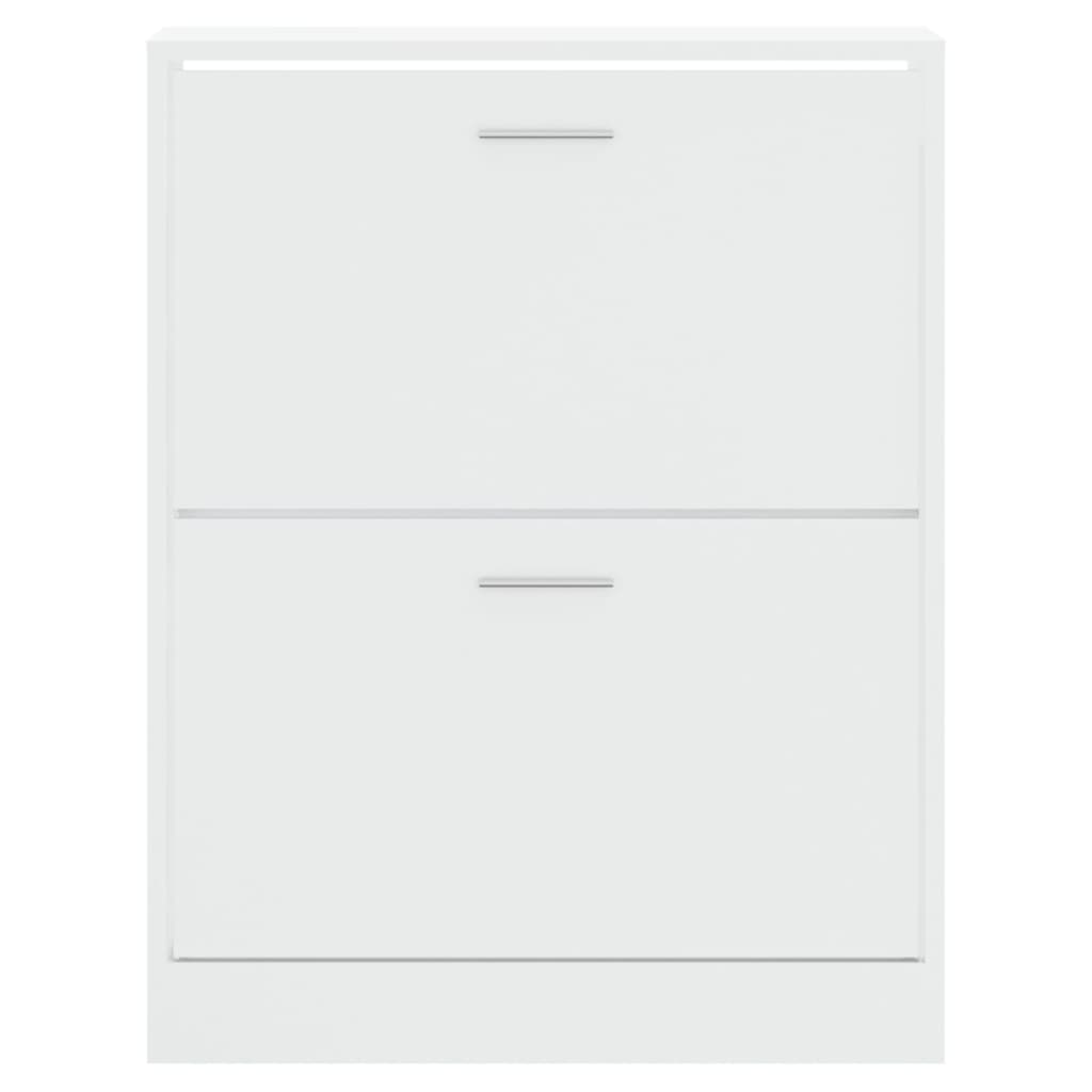 Schuhschrank Hochglanz-Weiß 63x24x81 cm Holzwerkstoff
