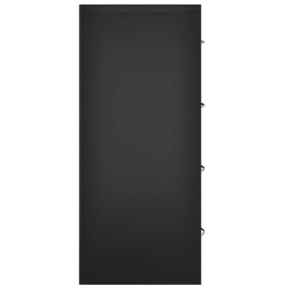 Kommode mit 4 Schubladen 60×30,5×71 cm Schwarz