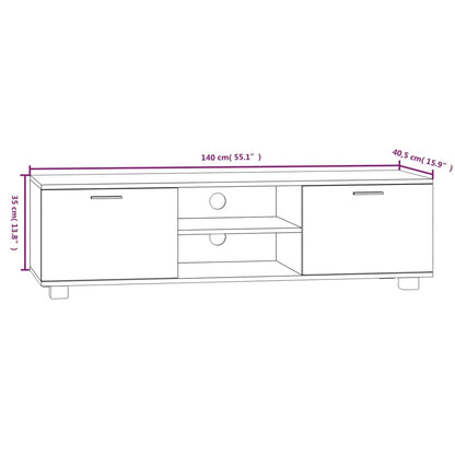 TV-skab Hvid 140x40,5x35 cm Træ Materiale