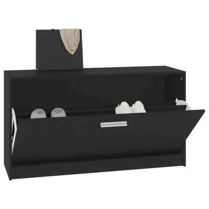 Schuhbank Schwarz 80 x 24 x 45 cm Holzwerkstoff
