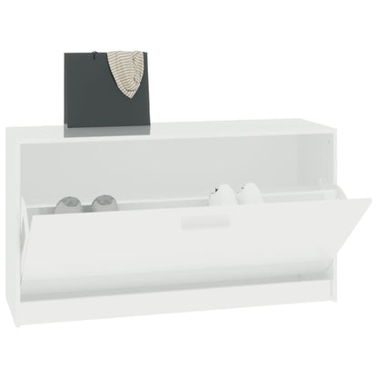 Schuhbank Hochglanz-Weiß 80 x 24 x 45 cm Holzwerkstoff